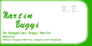 martin bugyi business card